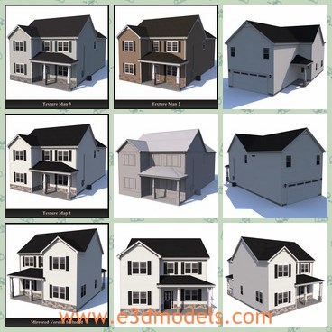 3d model the house - THis is a 3d model of a residential style home perfect for games and other real-time applications requiring a low polygon count.
