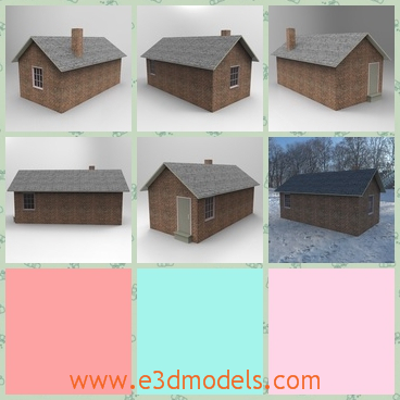 3d model the house built with stone - This is a 3d model of the house built with stone,which is detailed and textured.The house is clean and neat.