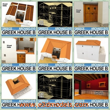 3d model the house in the ancient times - This is a 3d model of the house in ancient times,which exists in the Greek and the building was made with tiles and stone.