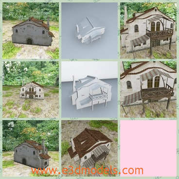 3d model the house in the forest - This is a 3d model of the house in the forest,which is the medieval type and the environment around the house is charming and pretty and quiet.