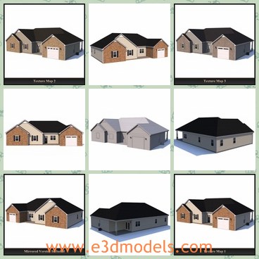 3d model the house number 5 - This is a 3d model of the house umber 5,which is spacious and  perfect for games and other real-time applications requiring a low polygon count.