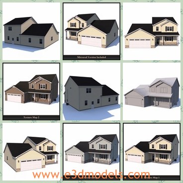 3d model the house with a garage - This is a 3d model of the house with a garage,which is spacious and suitable for any games.