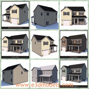 3d model the house with special materials - This is a 3d model of the house with special materials,which is the common house in many games.