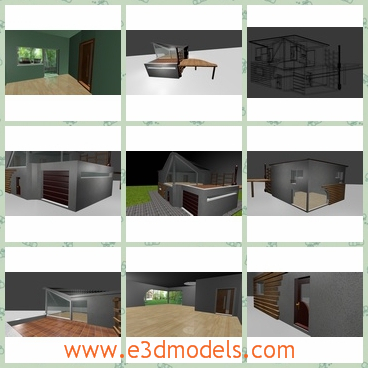 3d model the house with the light on - This is a 3d model of the house,which is modern and made of steel and bricks.The model is spacious and grand.
