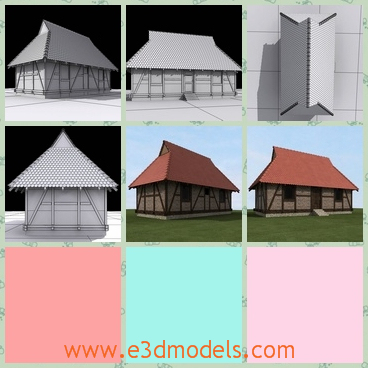 3d model the house with wooden timbers - This is a 3d model about the house with wooden timbers,which is built with high quality.The house is a storage.