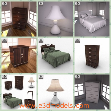 3d model the inner scene of the bedroom - This is a 3d model of the inner scene of the bedroom,which is spacious and large.The model is covered with the wooden floor.