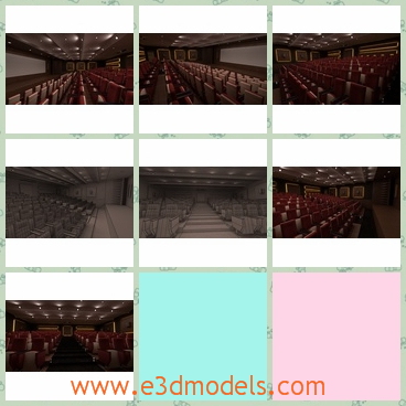 3d model the interior scene of the theatre - This is a 3d model of the interior scene of the theatre,which is large and great.The scene is outstanding and glorious.