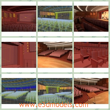 3d model the internal of a theatre - This is a 3d model of the internal of a theatre,which is an auditorium for great meatings.