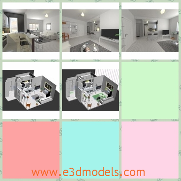 3d model the kitchen - This is a 3d model of the scene of kitchen,which is modern and charming.The kitchen is spacious and clean.