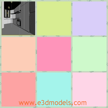 3d model the kitchen in modern style - This is a 3d model of the kitchen in modern stylw,which is ready to be showed as the model of the building.