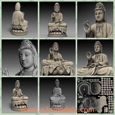 3d model the kwan yin statue - This is a 3d model of the Kwan yin statue,which is the Asian goddess.The name Guanyin is short for Guanshiyin which means 'Observing the Sounds or Cries of the World'.