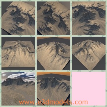 3d model the landscape - This is a 3d model of the landscape,which is bare and barren.The environment is so cruel and vacant.