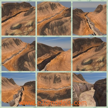 3d model the landscape of mountain - This is a 3d model of the landscape of mountain,which is the terrain with no grass around.The model is the typical background in the area of Norhtwest.