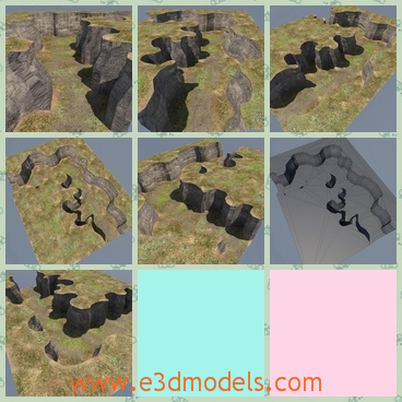 3d model the landscape of the canyon - This is a 3d model about the landscape of the canyon,which is special and typical.The model is made in high quality.