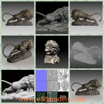 3d model the lion - Ths is a 3d model of the lion statue,which is made of special materials.The model is big and popular at the outdoor of the house.