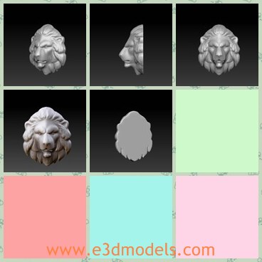 3d model the lion head - This is a 3d model of the lion head,which is made of stone and other hard materials.The model is great and elegant.