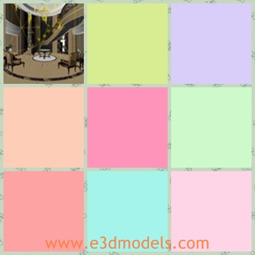 3d model the lobby - This is a 3 model of the lobby,which is modern and elegant.The model has modern furniture.
