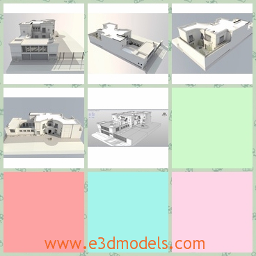 3d model the luxury house - This is a 3d model of the luxury house,which is a mansion in great style and in high quality.The model is modern and made with a swimming pool.