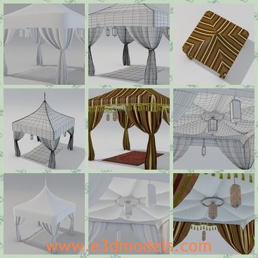 3d model the luxury tent - This is a 3d model of the luxury tent,which is created like the pavilion near the seaside.The model is charming and expensive.