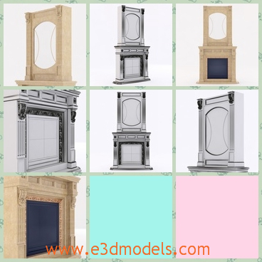 3d model the marble fireplace in the classical sty - This is a 3d model of the marble fireplace in the classical style,which is outstanding and great.