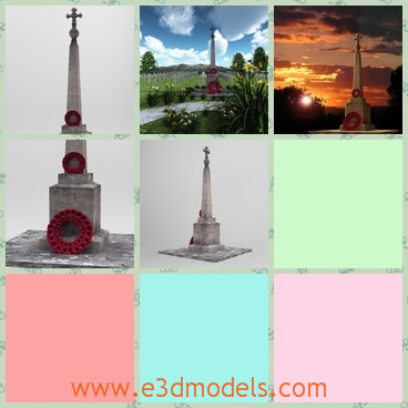 3d model the memorial monument - This is a 3d model of the memorial monument,which is found in many English towns and Villages to commemorate an event. While some memorials commemorate events such as mining or shipping disasters, the most common form is the War Memorial.