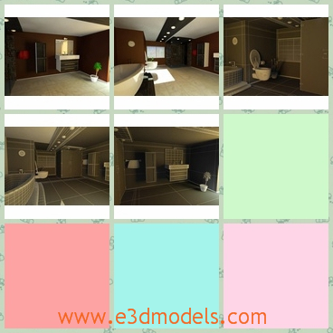 3d model the modern bathroom - This is a 3d model of the modern bathroom,which is the modern and common type in the house.