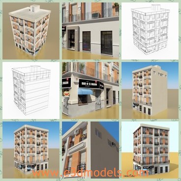 3d model the modern building - This is a 3d model of the modern building,which is mixed and made with balconies.