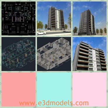 3d model the modern building - This is a 3d model of the modern building,which is created with high quality and the building is created for single people