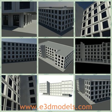 3d model the modern building - This is a 3d model of the modern building,which is made to use as a school.The model is new and great.