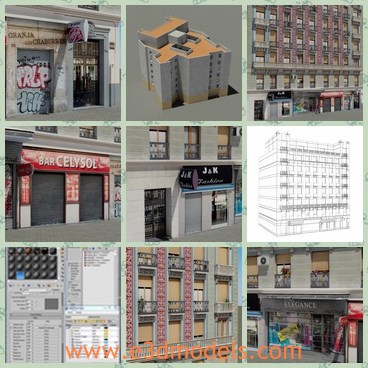 3d model the modern building - This is a 3d model of the modern building,which is tall and made for the connerical purpose.