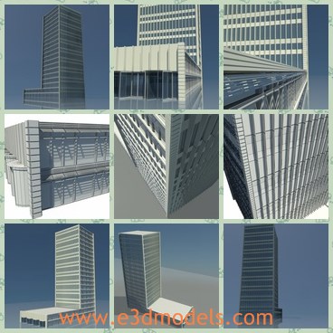 3d model the modern building - This is a 3d model of the modern building,which is made for the commercial use.The model is made in the center of a city.