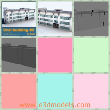 3d model the modern building - This is a 3d model of the modern building,which is large and made with standard materials.The model is popular and common nowadays.