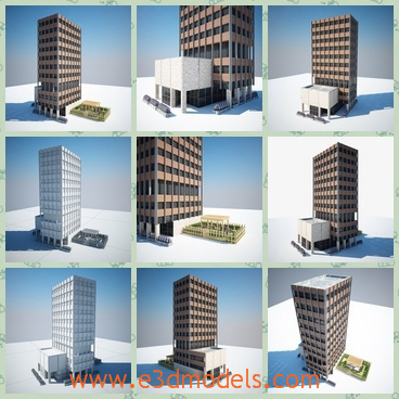 3d model the modern building - This is a 3d model of the modern building,which is the office building.The model is made in high quaity.