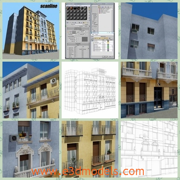 3d model the modern building - This is a 3d model of the modern building,which is built for commercial use.The model is tall and  made in high quality.