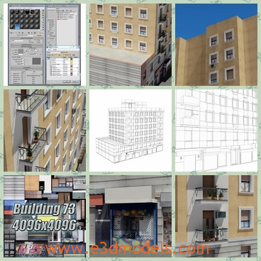 3d model the modern building - This is a 3d model of the modern building,which is built for renting.There are stores,shops and commerical zones.