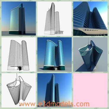 3d model the modern city building - This is a 3d model of the modern city building,which is high and new and special.The model is the landmark of the city actually.