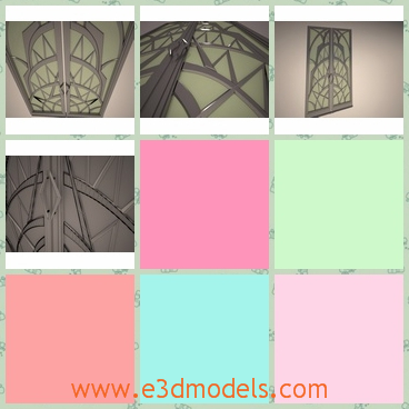3d model the modern door - This is a 3d model of the modern door,which is made of steel materials.The model is made in the art style.