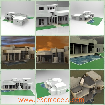 3d model the modern home - This is a 3d model of the modern home,which is large and grand.The model is built by a famous creator in the world.