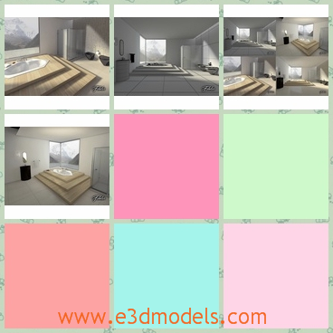3d model the modern lavatory - This is a 3d model of the modern lavatory,which is luxury and spacious.The model provides the toilet,the tub and the bathtub.