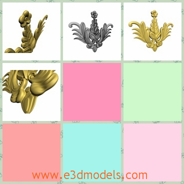 3d model the molding decoration - This is a 3d model of the molding decoration,which is golden and expensive but glorious.