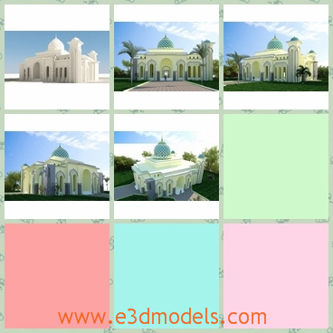 3d model the mosque building - This is a 3d model of the building of mosque,which is fine and glorious.The shape is attractive and fantastic.