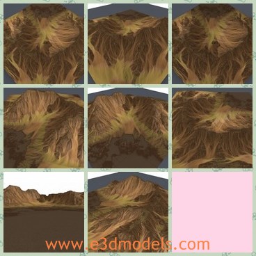 3d model the mountain - This is a 3d model of the mountain,which is taken from above.The mountain is large and common.