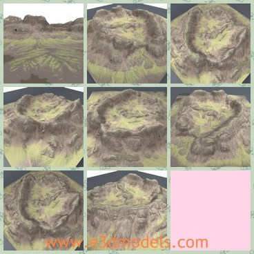3d model the mountain - This is a 3d model of the mountain,which is large and full of sands and stones.The terrain is the common one in north area.