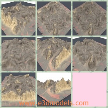 3d model the mountain and the desert - This is a 3d model of the mountain and the desert,which is large and textured.