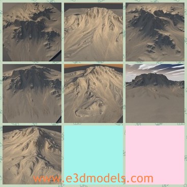 3d model the mountain and the sands - This is a 3d model of the mountain and the sands,which is level and textured.The model is so cruel and people can not live there.