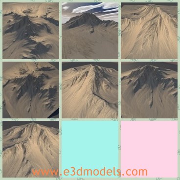 3d model the mountain near the desert - This is a 3d model of the mountain near the desert,which is large and bare without anything that can survive people.
