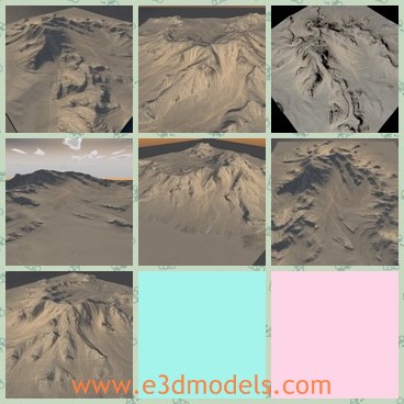 3d model the mountain without plants - This is a 3d model of the mountain without plants,which is level and presented without anything people can survive.
