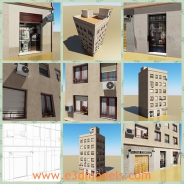3d model the office building - THis is a 3d model of the office building,which is modern and expensive.The building is equiped with airconditioners in almost every windows.