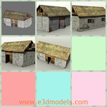 3d model the old barn - This is a 3d model of the old barn,which is old and abandoned.The model is the European style and perfectly saved.