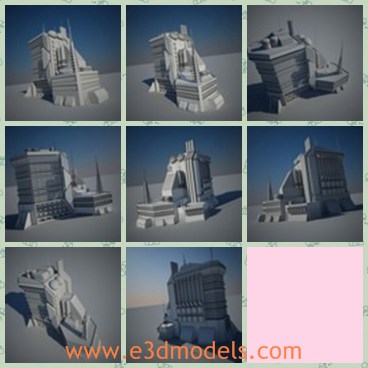 3d model the old building - This is a 3d model of the old building,which is antique and detailed.The building is fantastic and created in European style.